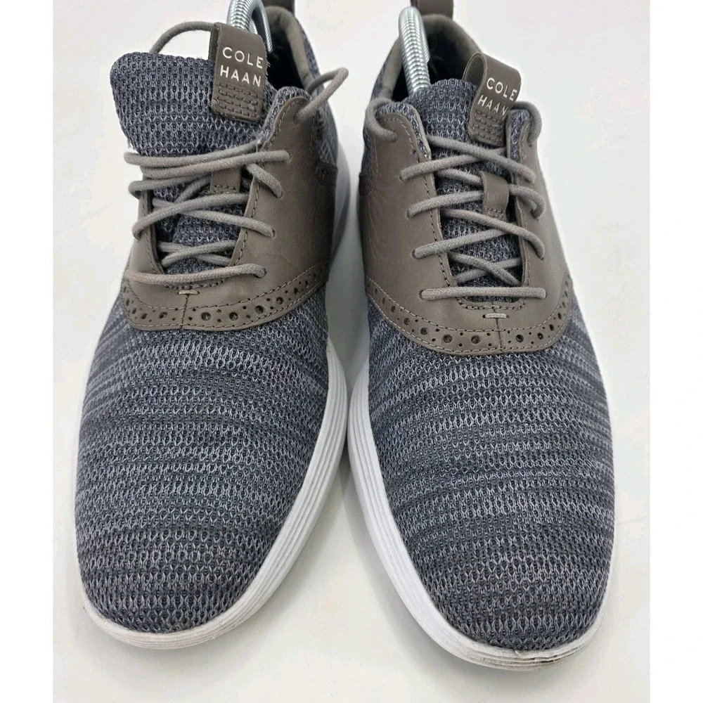 COLE HAAN GRAND TOUR KNIT OXFORDS MENS SIZE 9.5 M GRAY BROWN CASUAL SHOES C31346